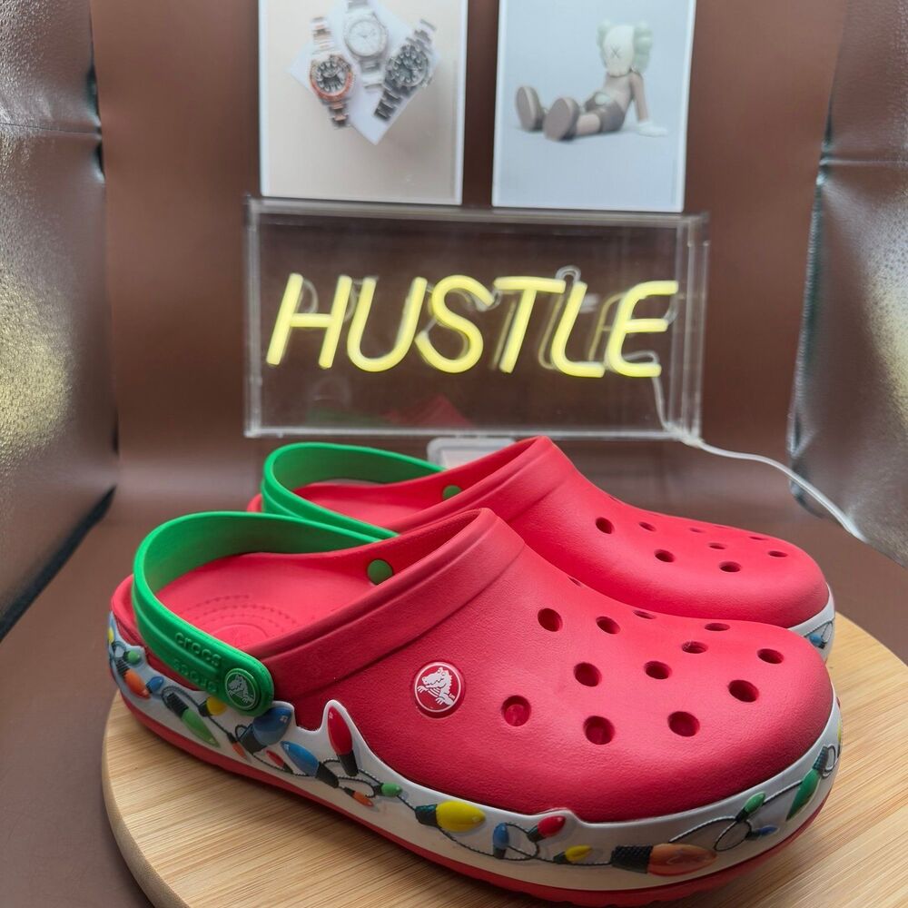CROCS UNISEX CROCBAND HOLIDAY LIGHTS CLOGS Sz 9 Women